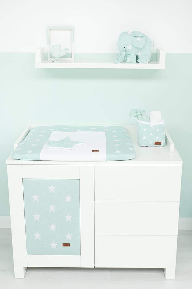BO Baby's Only - Wickelauflagenbezug Star - Anthrazit/Grau - 75x85 cm, Anthrazit/Grau
