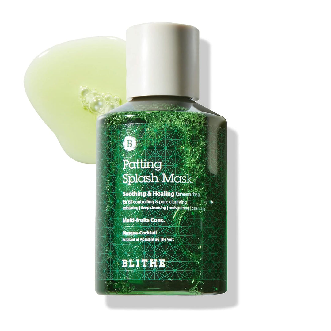 BLITHE Abgetupfte Spritzmaske Gesichtspeeling mit beruhigendem & heilendem Grünem Tee - Milchsäure-P