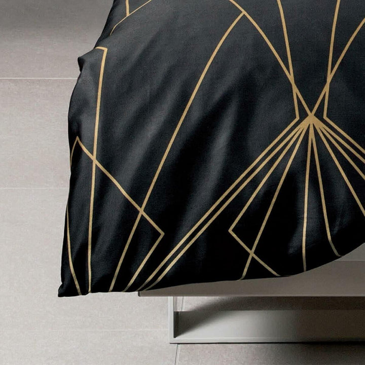 Janine Mako-Satin-Bettwäsche J.D. 200x220 cm + 2X 80x80 cm bronzebraun-schwarz, 200x220 cm
