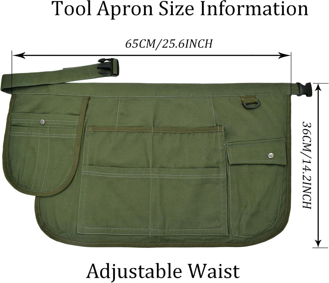 Nanxson Unisex Werkzeugschürze Gartenschürze kurz Segeltuchschürze | Damen Herren Einstellbar Taille