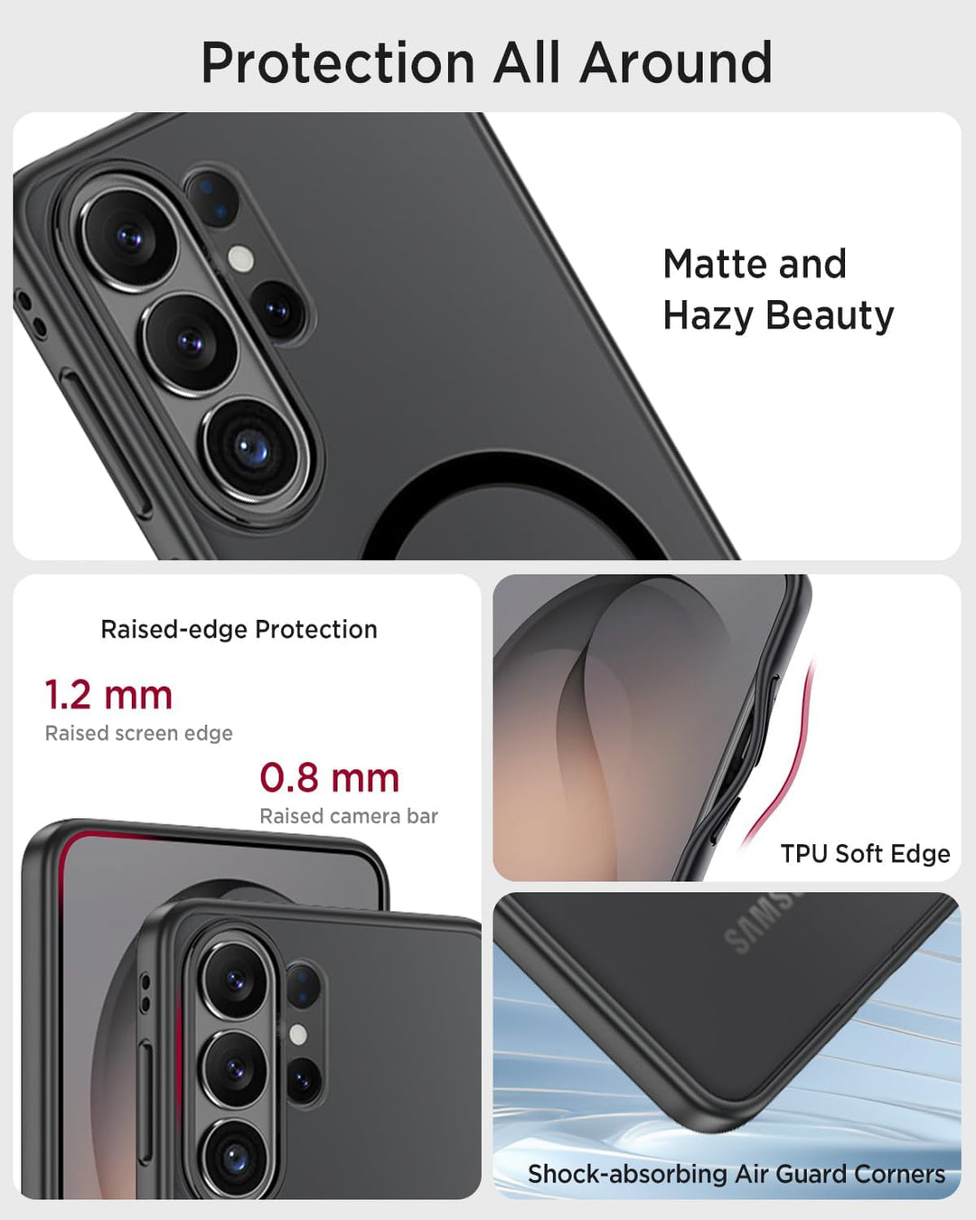 Miimall Magnetische Hülle Kompatibel mit Samsung Galaxy S26 Ultra Hülle Ultradünn 2026, PC+TPU Stoss