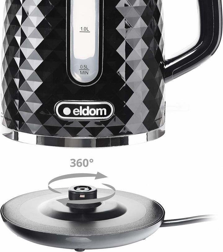 eldom C280 Wasserkocher | 1,7 Liter Kapazität | Retro Teekocher mit 2200W Leistung | 360°-Sockel | W