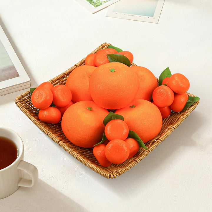 Lorigun 9 St. Gefälschte Orangen, Künstliche Orangen Früchte Dekor Lebensechte gefälschte Früchte Fa