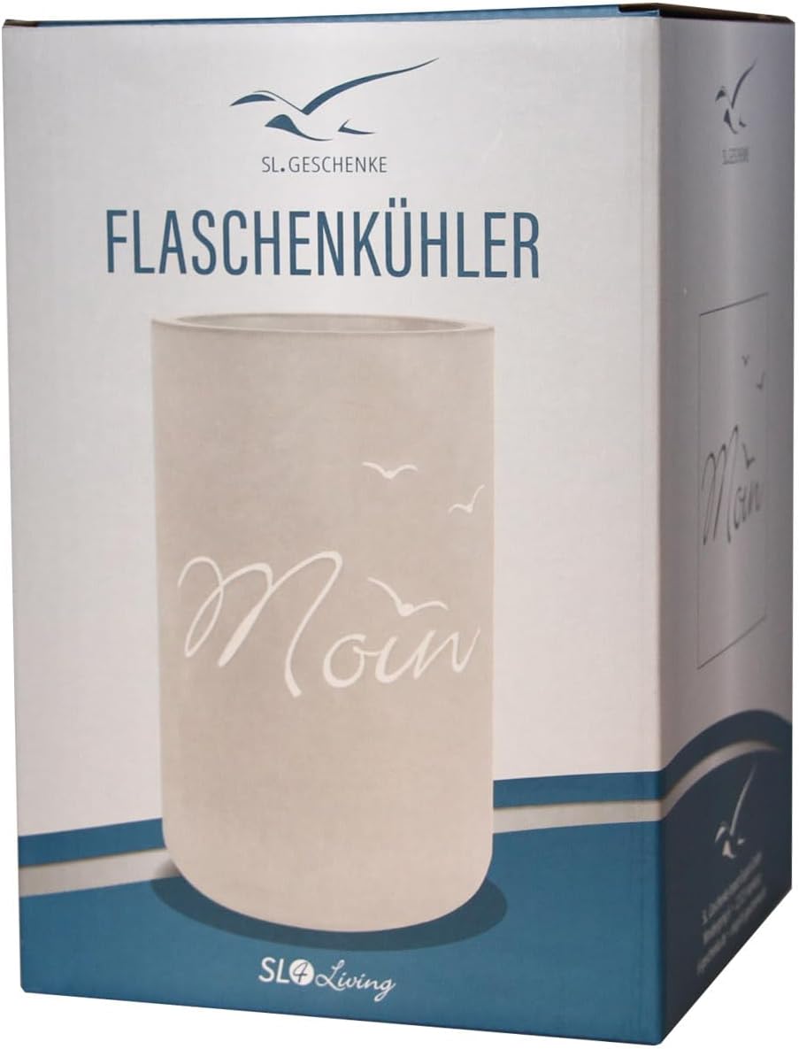 Moin Flaschenkühler aus Beton, 20,5 cm Höhe, Grau moin, Moin