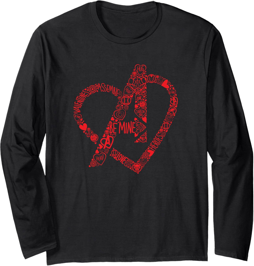 Marvel Avengers Valentine's Day Heart Langarmshirt