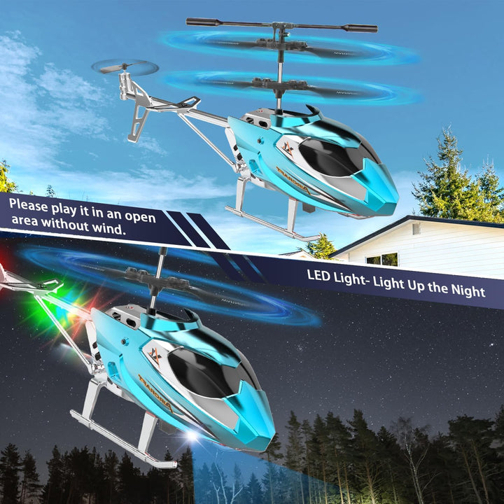 TERRAMUS RC Hubschrauber- 2.4G Ferngesteuerter Hubschrauber Indoor RC Helikopter Spielzeug mit LED-L
