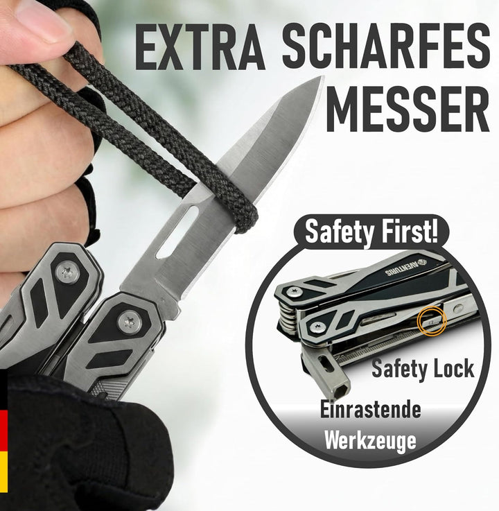 AVENTURIS® Multitool-Werkzeug 21 Funktionen [Edelstahl] Deutscher Standard! Ein Multifunktionswerkze