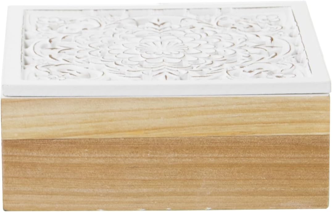 SET 2 CAJAS MADERA CALADAS 20X20X8,5+16X16X6,5CM