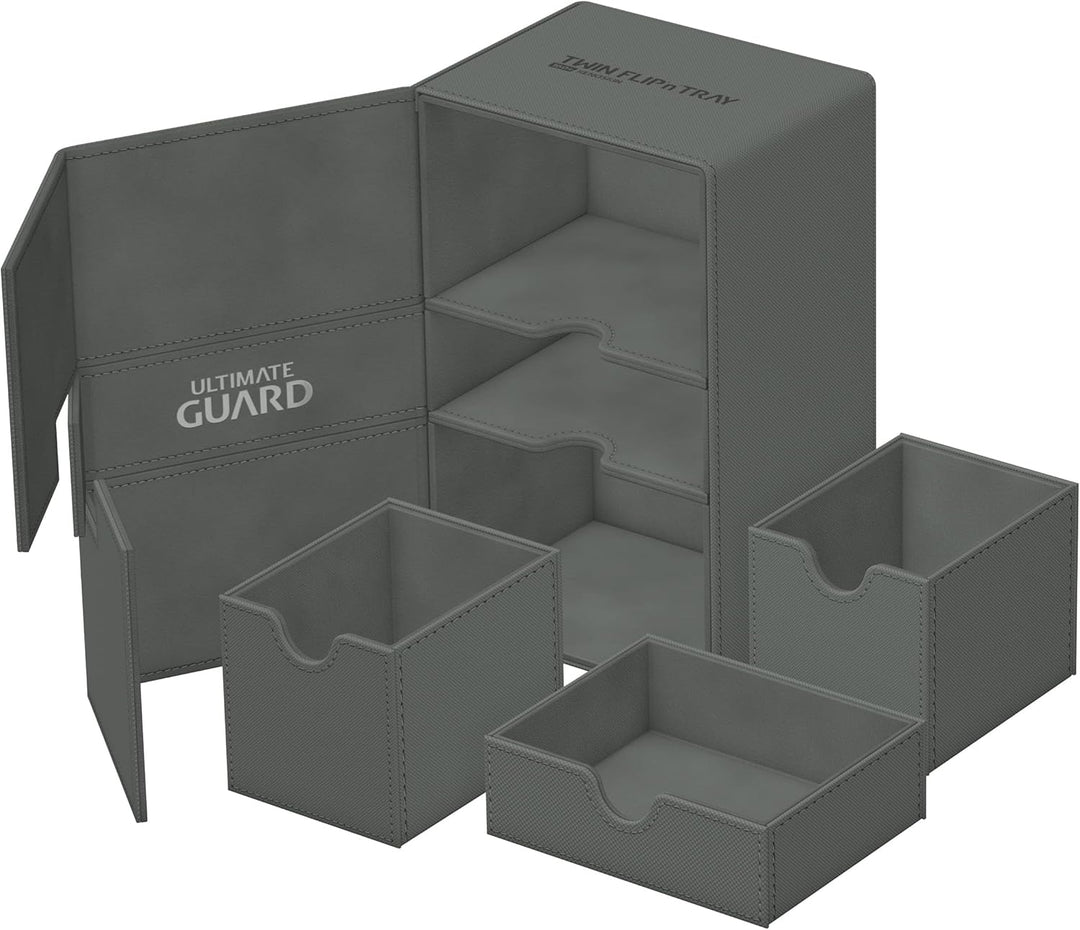 Ultimate Guard UGD011241 Twin Flip`n`Tray 160+ XenoSkin Monocolor Grau Kartenbox, Grau