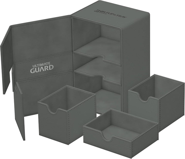 Ultimate Guard UGD011241 Twin Flip`n`Tray 160+ XenoSkin Monocolor Grau Kartenbox, Grau