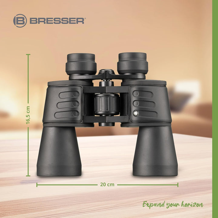 Bresser Fernglas Hunter 10x50 mm mit Prismen aus vollvergütetem BK-7 Glasmaterial, faltbaren Augenmu
