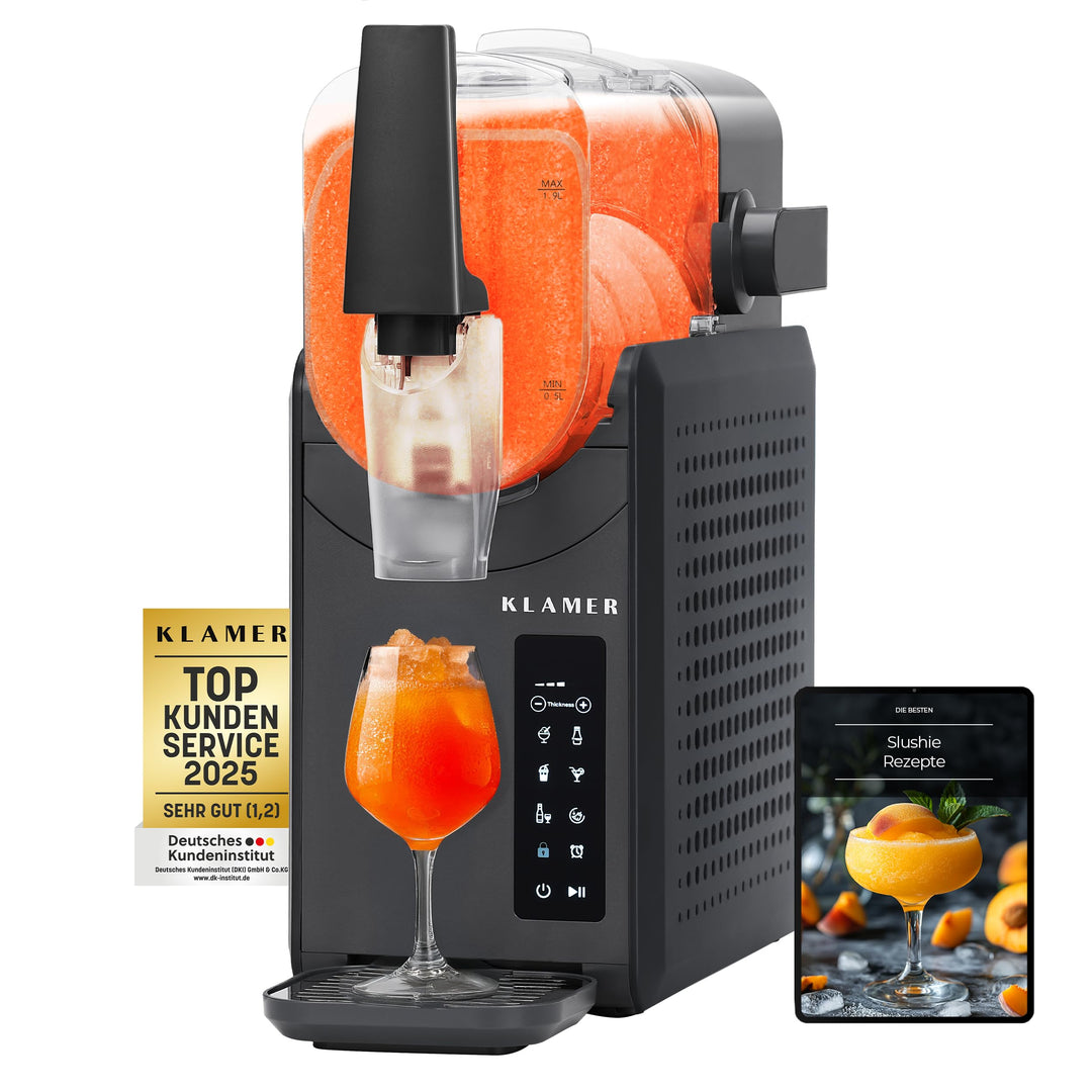 KLAMER Slush Maschine, mit 5 voreingestellten Programmen: Slushie, Cocktail, Milchshake, Frappé, Wei