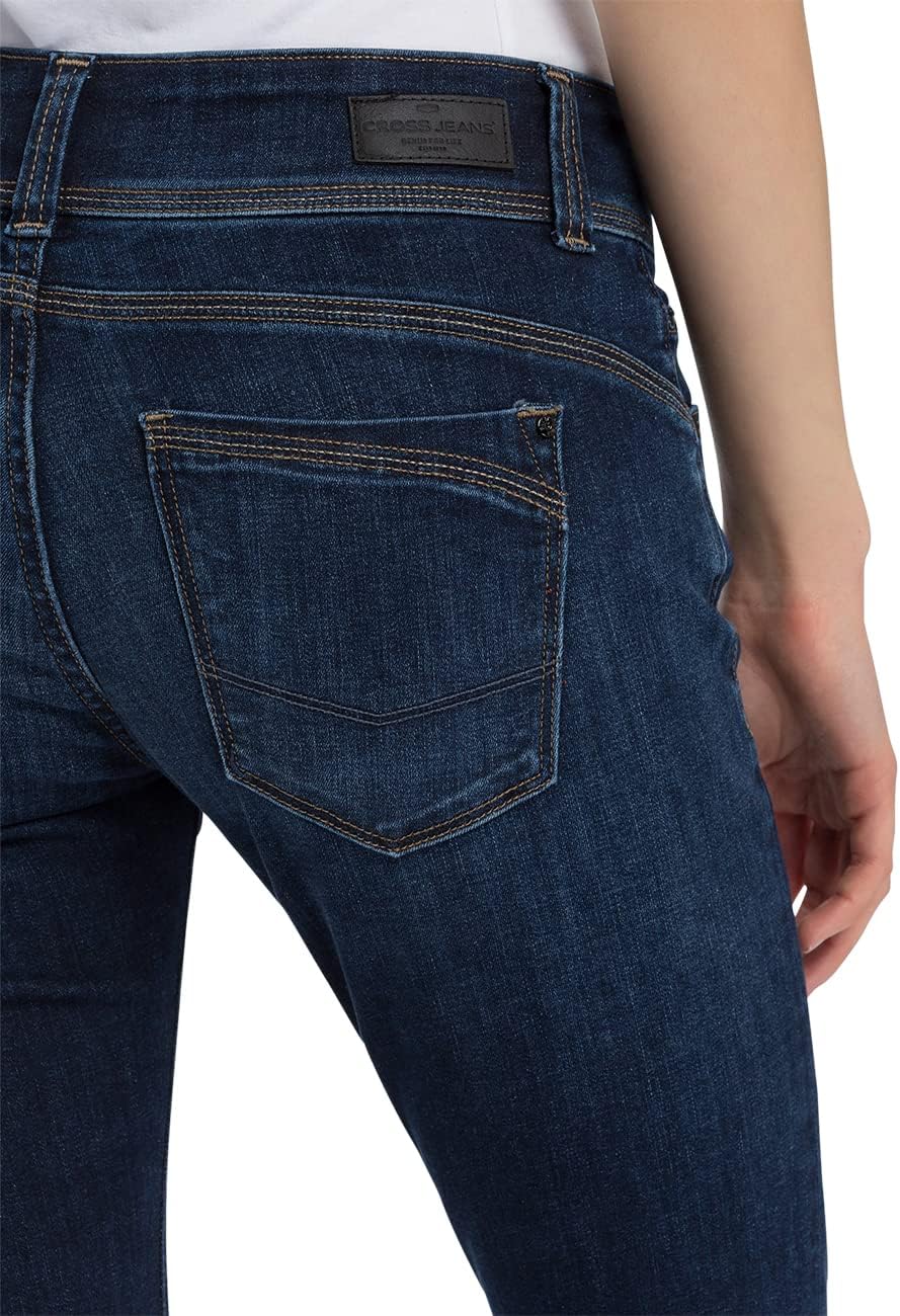 Cross Jeans Damen Loie - Regular Fit Blau Dark Blue W25-W34 Stretch Baumwolle Farbvariante:Dark 005
