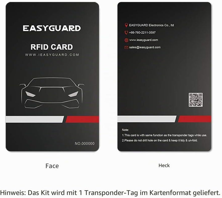 EasyGuard Smart Schlüssel RFID Auto Alarm mit Smart Push Start Button & Touch Keyless Go System