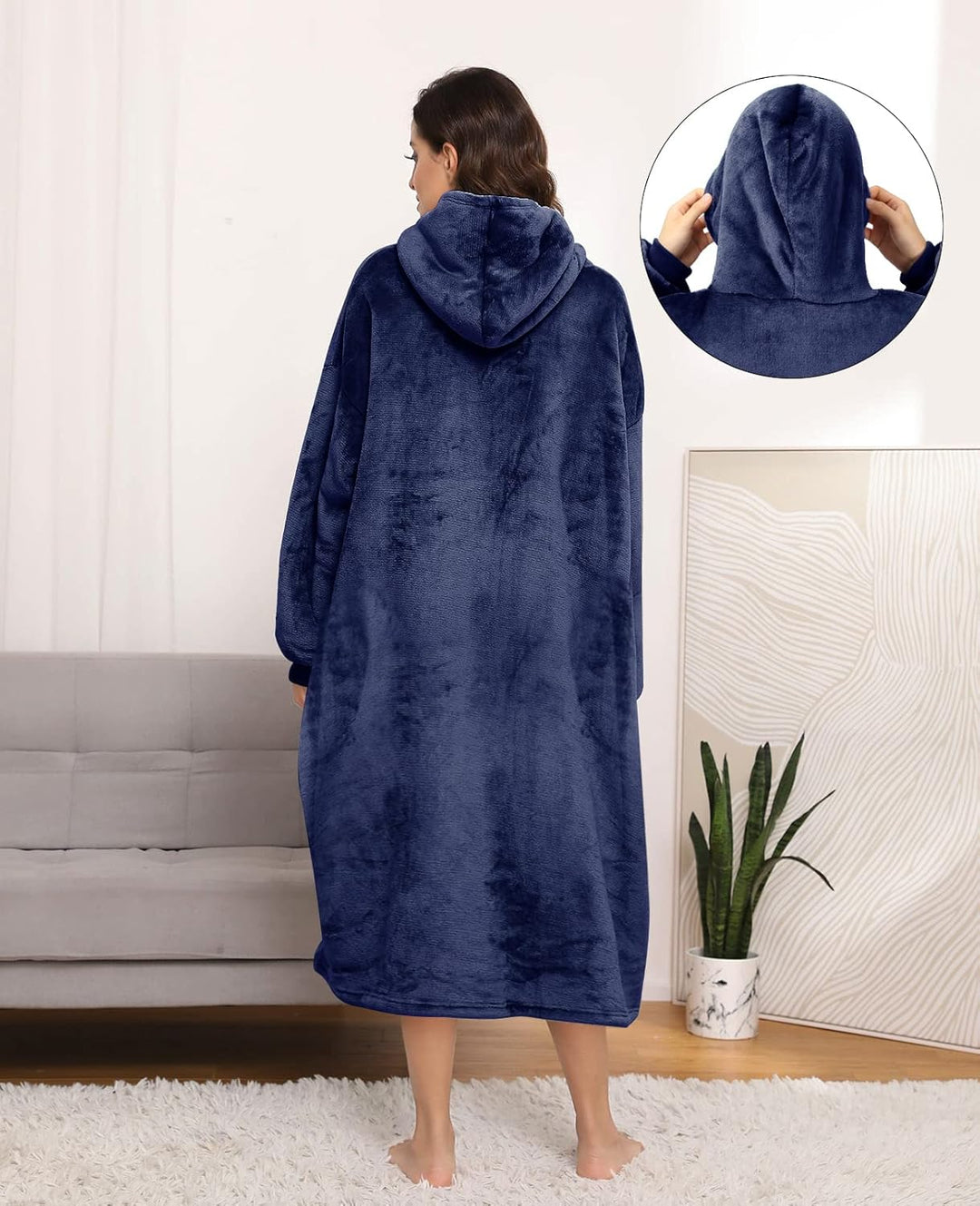 Sendowtek Übergrosse Hoodie Decke Damen Oversized, Sherpa Deckenpulli Weich Super Warme Komfortable
