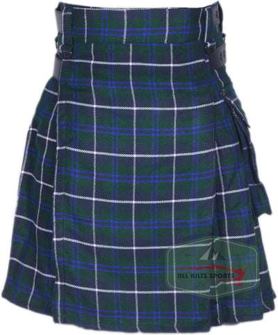 All Kilts Sports Utility-Kilt für Herren aus Acrylwolle mit Lederriemen Blue Douglas 30, Blue Dougla