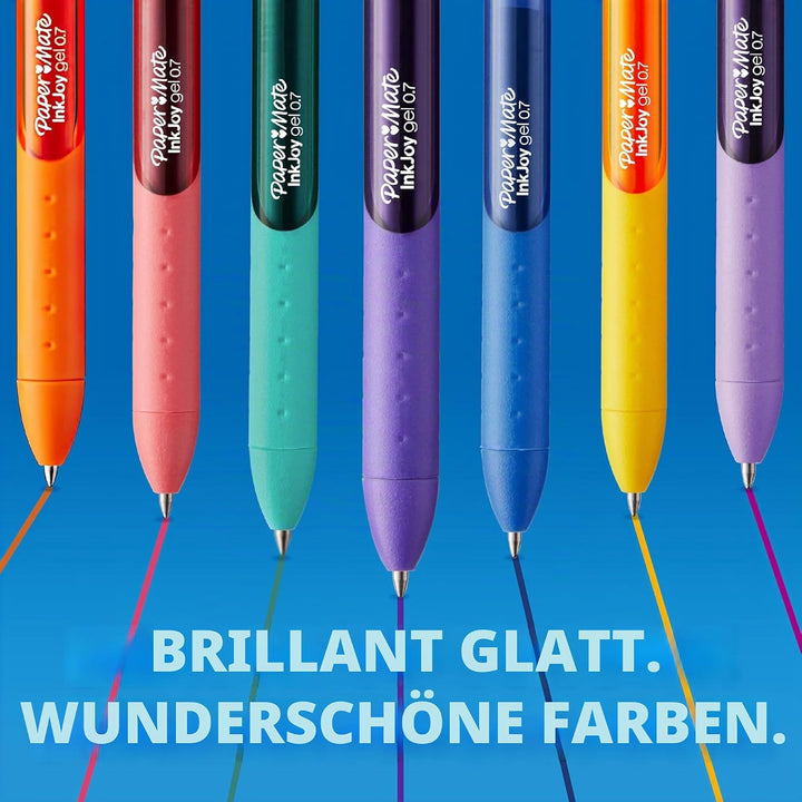 PAPER MATE InkJoy Gelstifte | mittlere Spitze (0,7mm) | sortierte Farben | 14 Stück Gemischte Farben