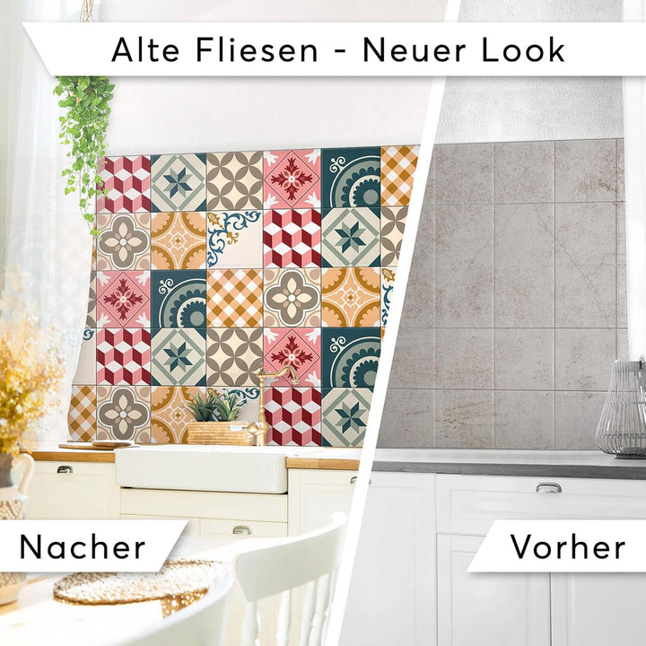 Fliesen Dekor-Folie I Fliesensticker - Küchenfliesen renovieren o. dekorieren I Wand-Deko Aufkleber