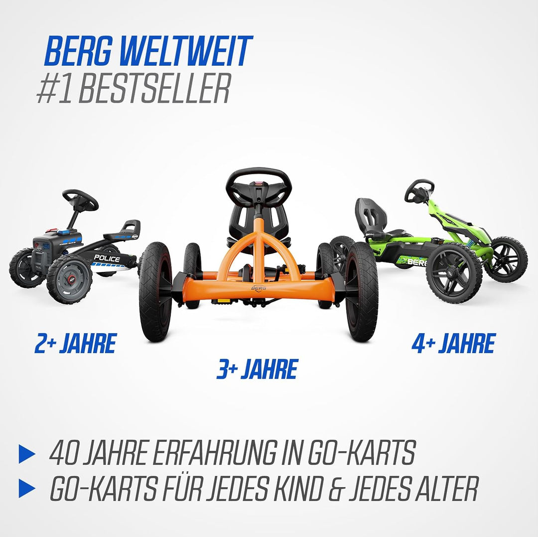 BERG Buddy Blue GoKart | Kinderfahrzeug, Tretfahrzeug mit hohem Sicherheitsstandard, Luftreifen und