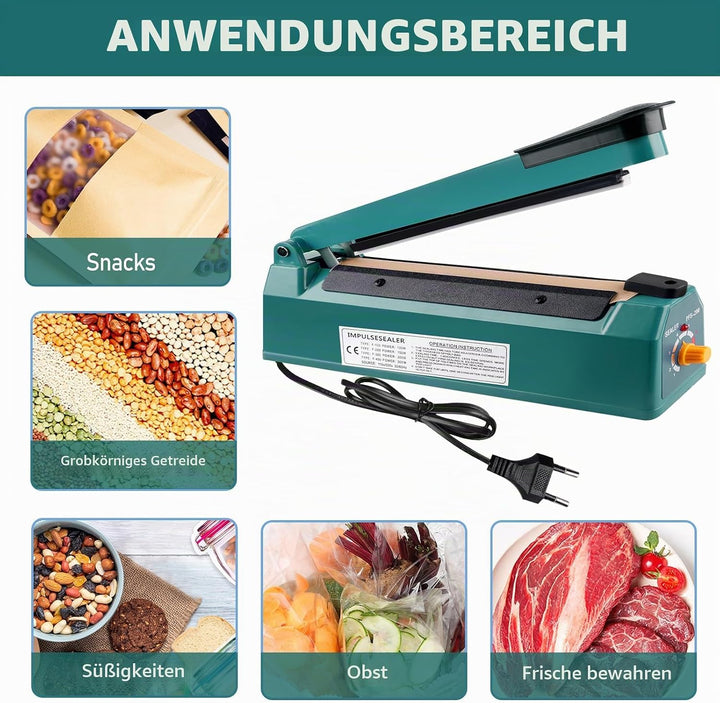 Heisssiegelgerät 200mm Folienschweissgerät 3mm, Mini Bag Sealer, Balkenschweissgerät, Manuelle Heiss
