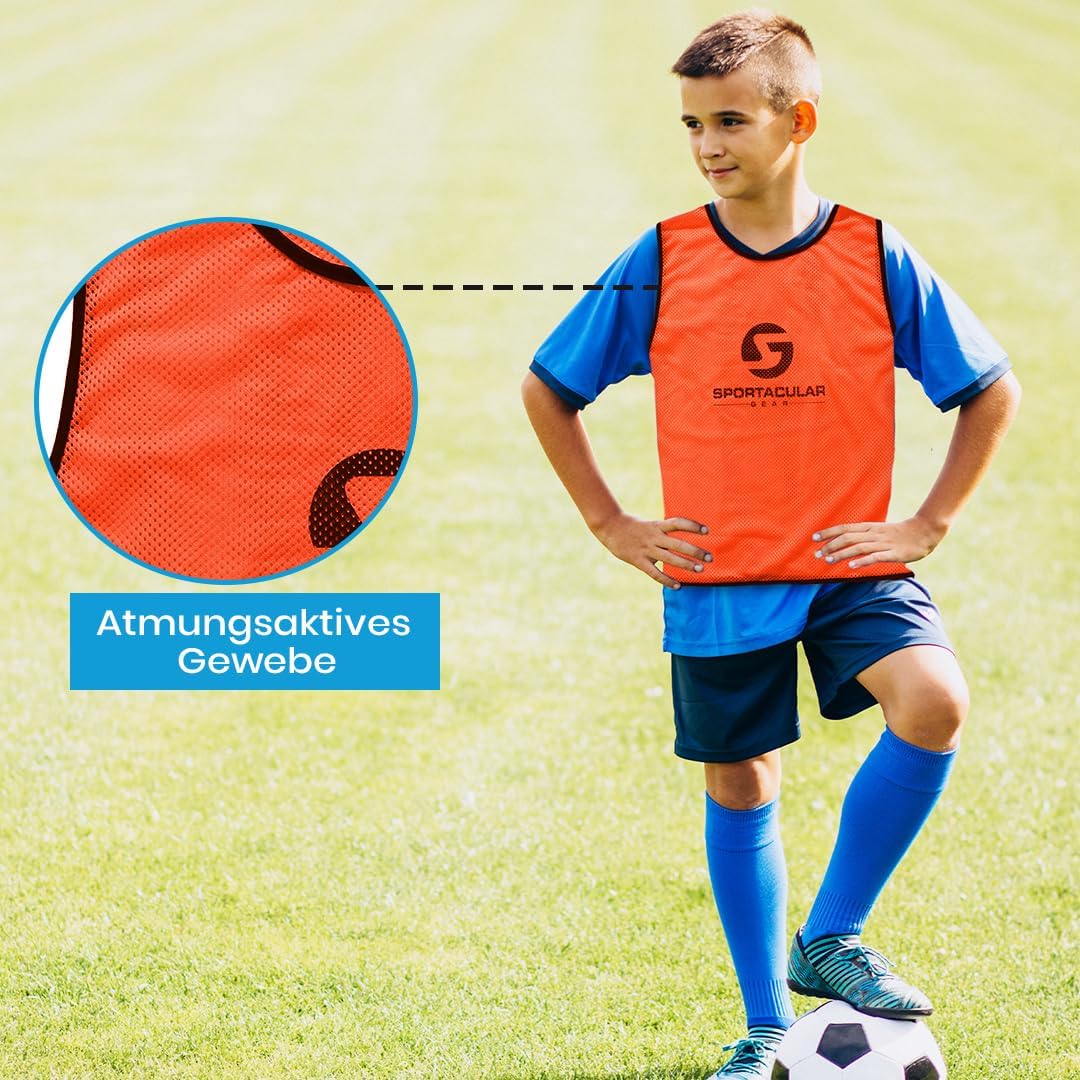 Sportacular Gear 10er Set Trainingsleibchen in versch. Farben und Grössen I Markierungshemden, Hemdc