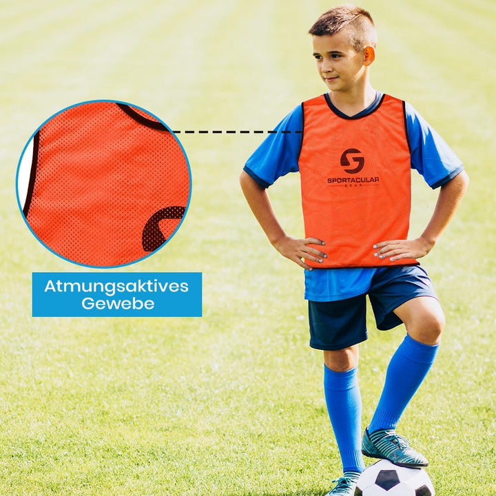 Sportacular Gear 10er Set Trainingsleibchen in versch. Farben und Grössen I Markierungshemden, Hemdc