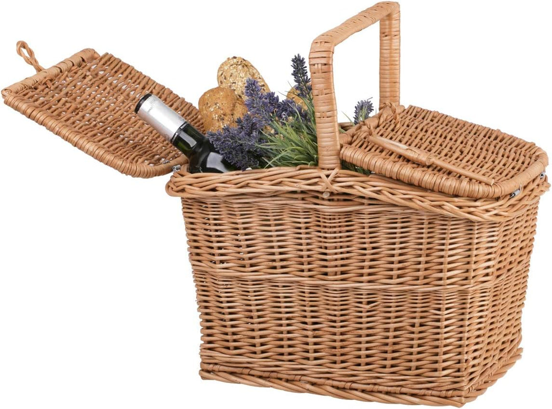 e-wicker 24 Alles aus Weide Picknickkorb aus Weide, Weidenkorb mit dem Deckel, Picknickkorb in Natur