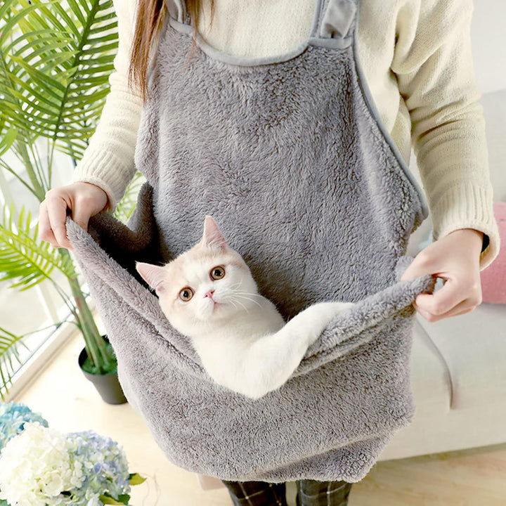 Pet Cat Sling, Polyesterfaser, Warmer, bequemer, tragbarer Pet Carrier Sling mit einziehbarem Seil f