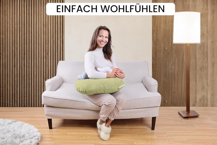 Amilian Stillkissen - Stillmond/Stillhörnchen – Schwangerschaftskissen und Lagerungskissen für Mama
