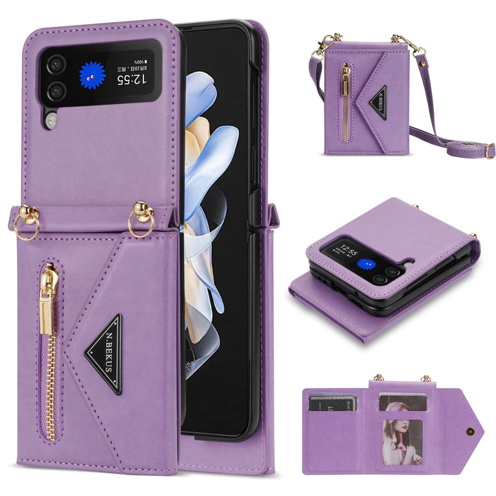 UDBKKDX Handyhülle für Samsung Galaxy Z Flip 4, Schutzhülle Mattes Leder mit Standfunktion hülle Kam