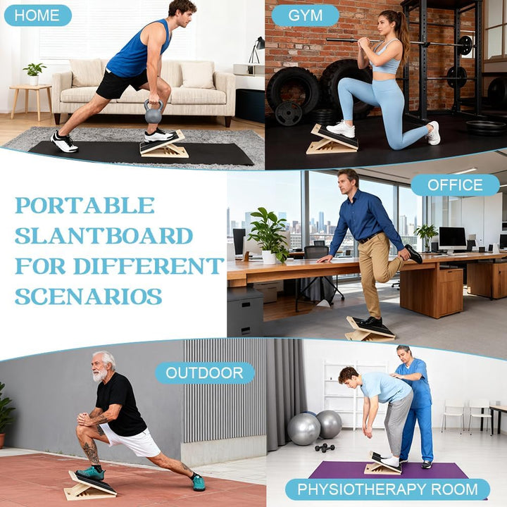 Tragbares Schrägbrett aus Holz, Wadendehner Balance Board, Klappbares Slant Board mit Einstellbarem