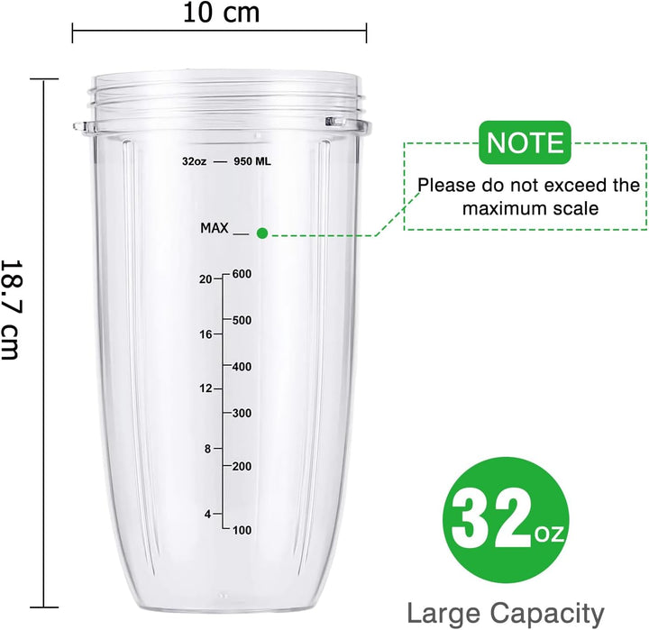 950ml Becher Kompatibel mit NutriBullet 600 W/Pro 900 W Elektrischer Mixer, Cups, Entsafterbecher Er