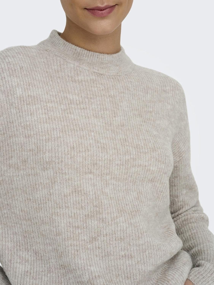 ONLY Female Strickpullover Normal geschnitten Rundhals Tief angesetzte Schulter Pullover L Pumice St