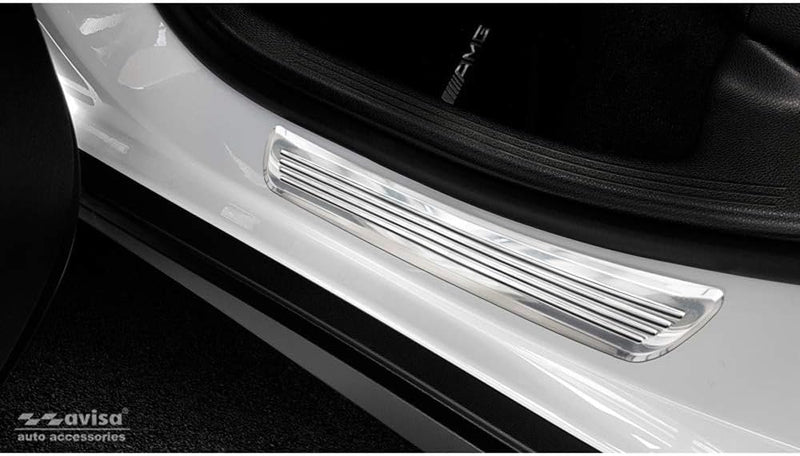 Avisa INOX Door sill Protectors Compatible with Mercedes GLC/GLC Coupe 2015-2019 & FL 2019-2-Pieces