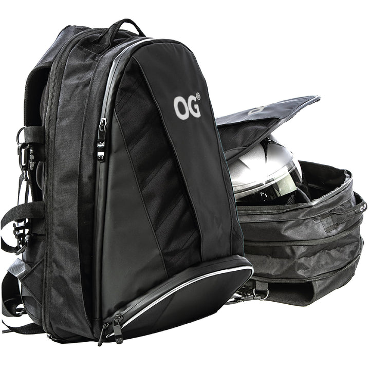 OG Original EZ-RiderPRO Motorrad Rucksack Schwarz Erweiterbar 28-35L, Motorradhelm-Tasche, Helm-Trag