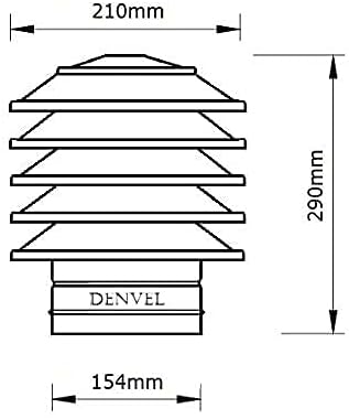 150mm Lamellenaufsatz Edelstahl Schornsteinabdeckung Kaminaufsatz Kaminhut Kaminhaube Kaminabdeckung