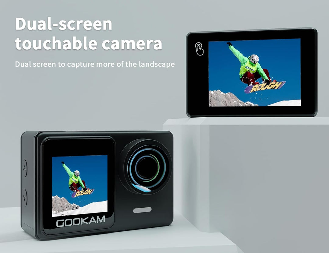 GO7 Action Cam 4K Dual Touchscreen Unterwasserkamera 40M mit 2.4G Fernbedienung EIS Anti-Shake 170°