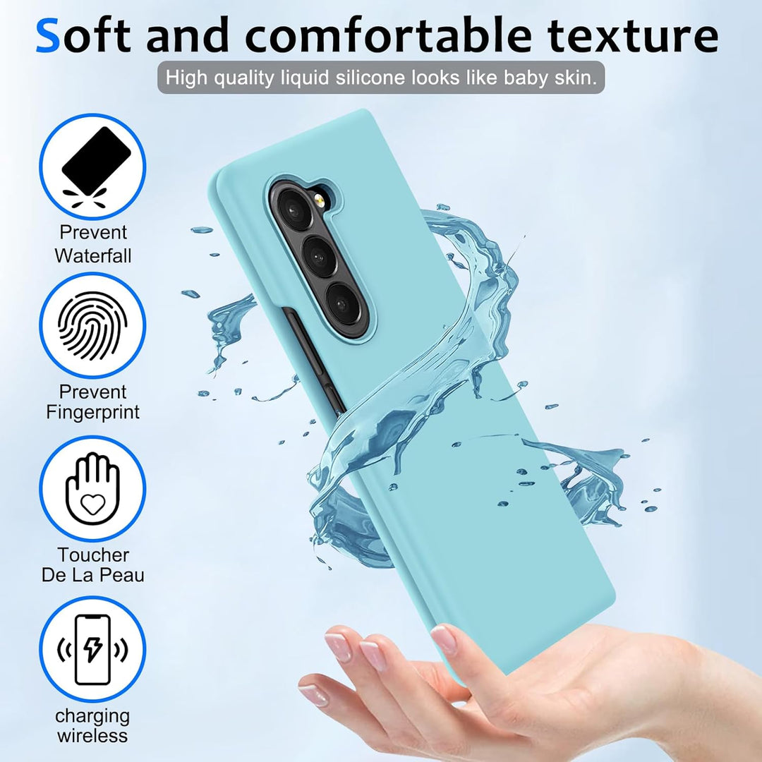 Z Fold 5 Hülle, Handyhülle für Samsung Galaxy Z Fold 5 Hülle (2023 Neu), Flüssiges Silikon Ultra Dün