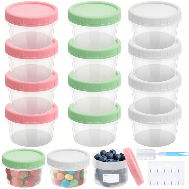 Mssushi 24 Stück 200ml Kleine Lebensmittelbehälter mit Deckeln, Wiederverwendbare Kunststoff-Deli-Kl