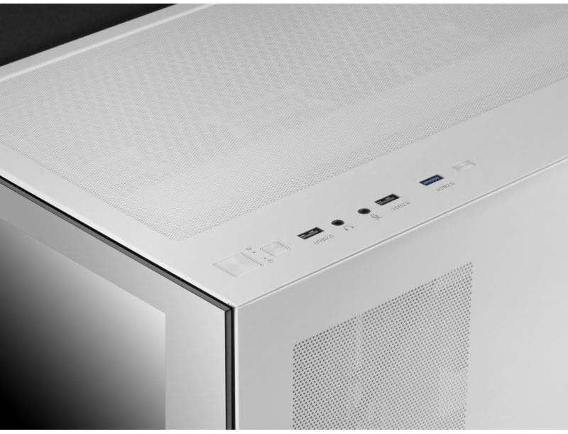 Mars Gaming MCV4 Weiss, Custom XXL E-ATX Gaming Tower, Rahmenloses Front und Seitenfenster Gehärtete