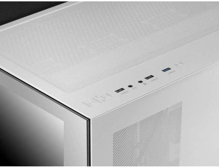 Mars Gaming MCV4 Weiss, Custom XXL E-ATX Gaming Tower, Rahmenloses Front und Seitenfenster Gehärtete