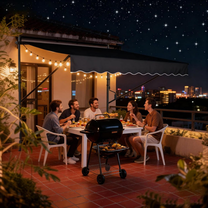 Klemmmarkise, Markise Sonnenschutz Balkon Ohne Bohren, Balkonmarkise Höhenverstellbar UV-beständig,
