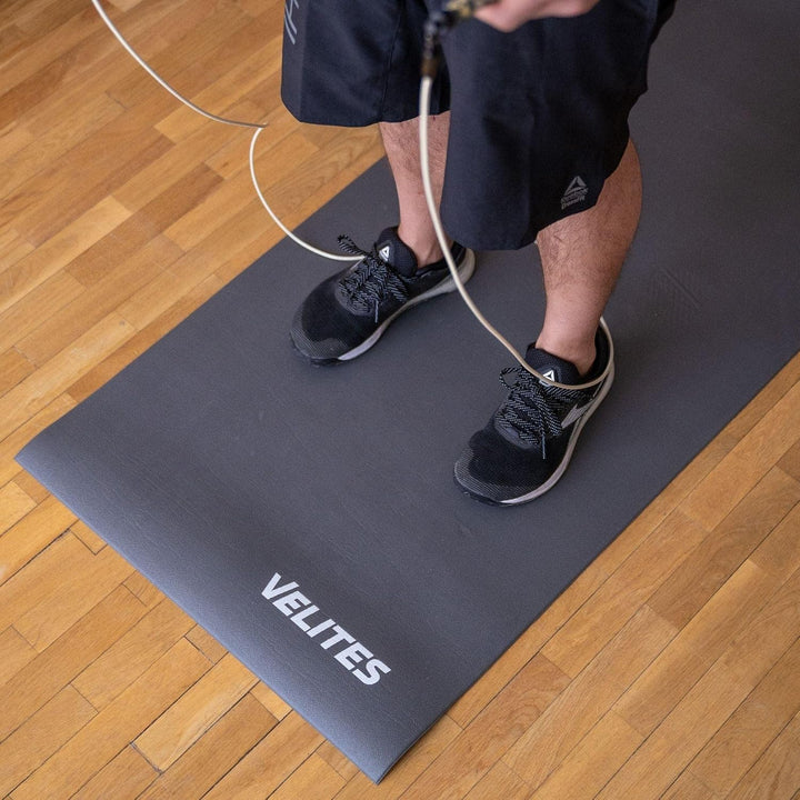 Velites Rutschfeste Sprungmatte, CrossFit Training Qualität, Grau