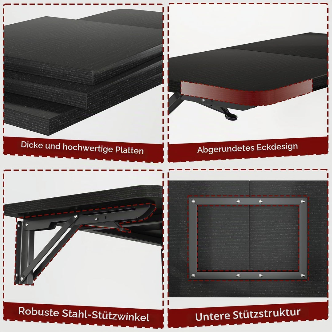 IBUYKE Wandklapptisch, Wandtisch Klappbar Kleiner, Platzsparender &amp; vielseitig einsetzbar, Klapptisc