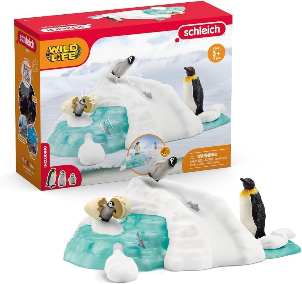 schleich 42661 Pinguin-Familienspass, ab 3 Jahren, WILD LIFE - Spielset, 14 Teile