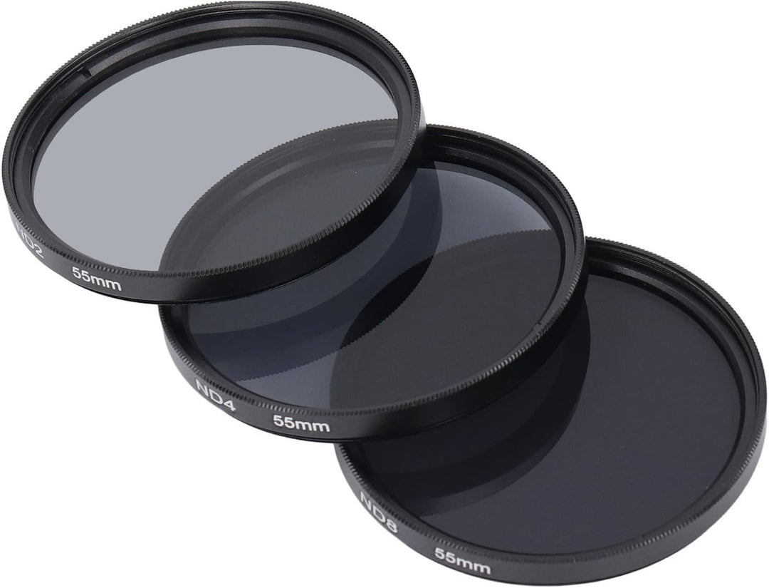 ND-Filterset, mit ND2-Filter, ND4-Filter und ND8-Filter, HD-Mehrschichtbeschichtung, Anti-Überbelich