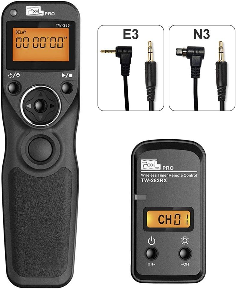 Kabellose Fernauslöser, Pixel 2,4GHz Funk-Fernauslöser Timer Fernbedienung Drahtauslöser TW-283 E3/N