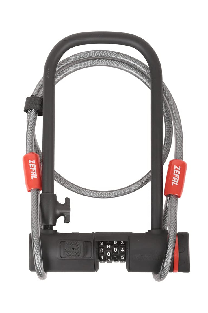 Zéfal Uni K-traz U13 Code + Cable Fahrradschloss, Schwarz Fahrradcodeschloss, Fahrradcodeschloss