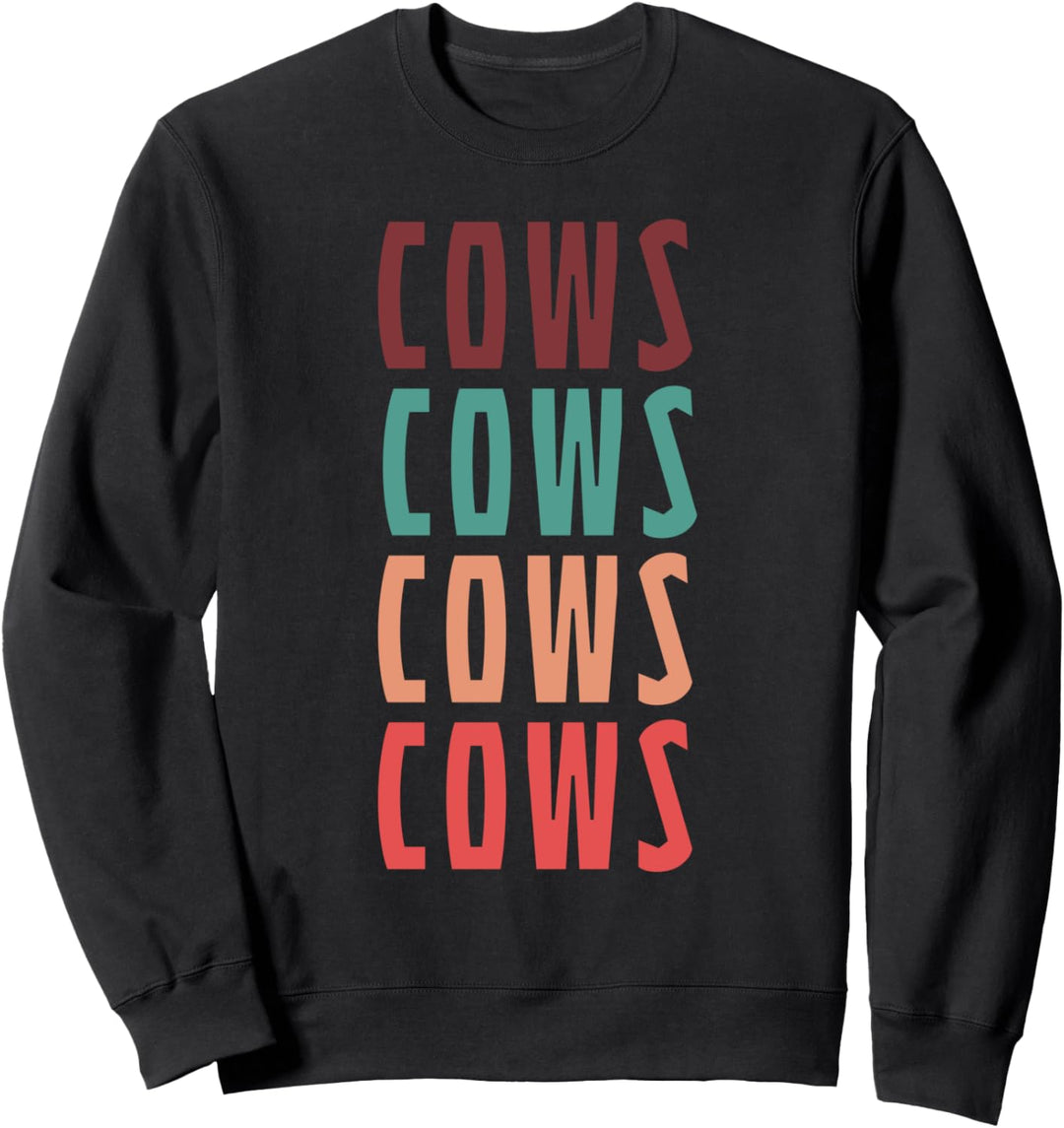 Cows Cows Cows Cows Kuh Kühe Rind Rinder Vintage Retro Sweatshirt
