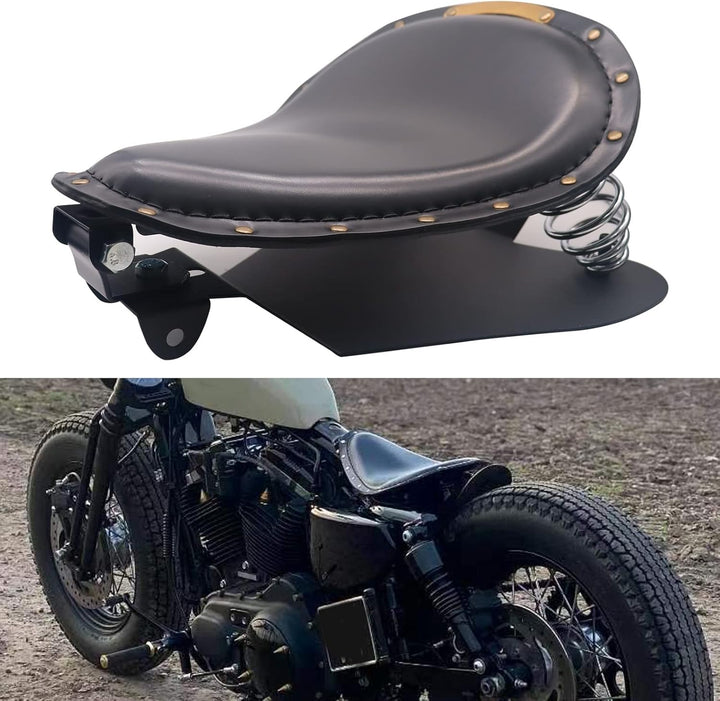 BREDUXSER Motorrad Bobber Sitz, Motorrad Solo Sitz Mit Federhalterung Grundplatte Für Sportster Acht